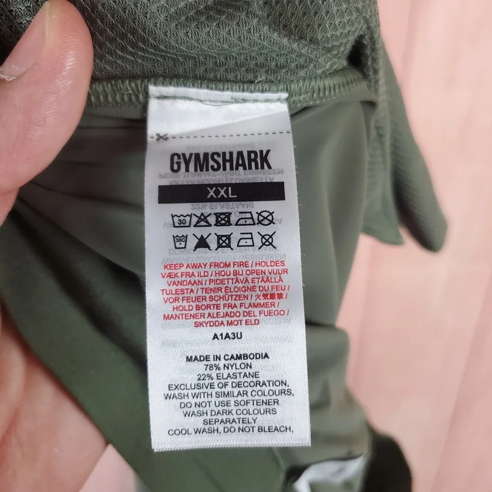Gymshark Studio Joggers Pants Womens 2XL Olive Green Logo Slim Fit Drawstring